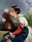 Franz Xaver Winterhalter Young Italian Girl at the Well oil painting